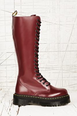 red knee high doc martens