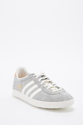 adidas light grey gazelle suede trainers