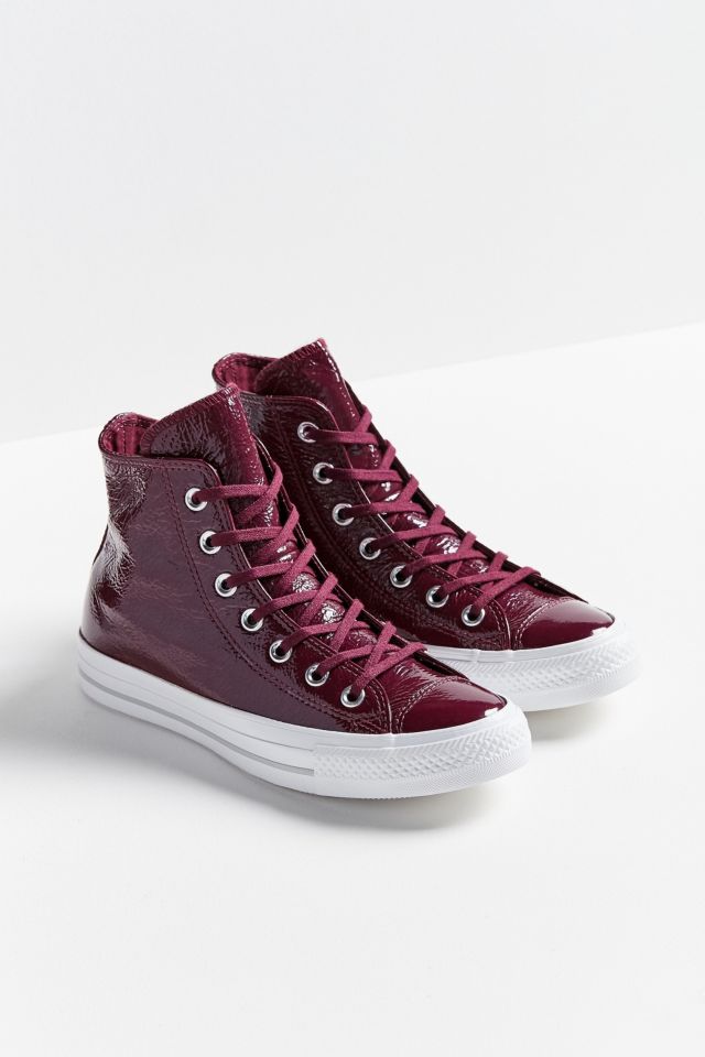 Maroon hot sale leather converse