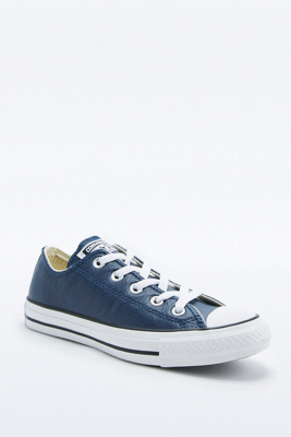 navy converse leather