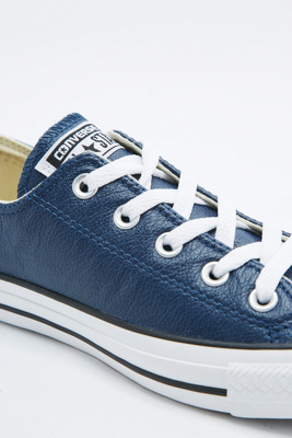 navy converse leather