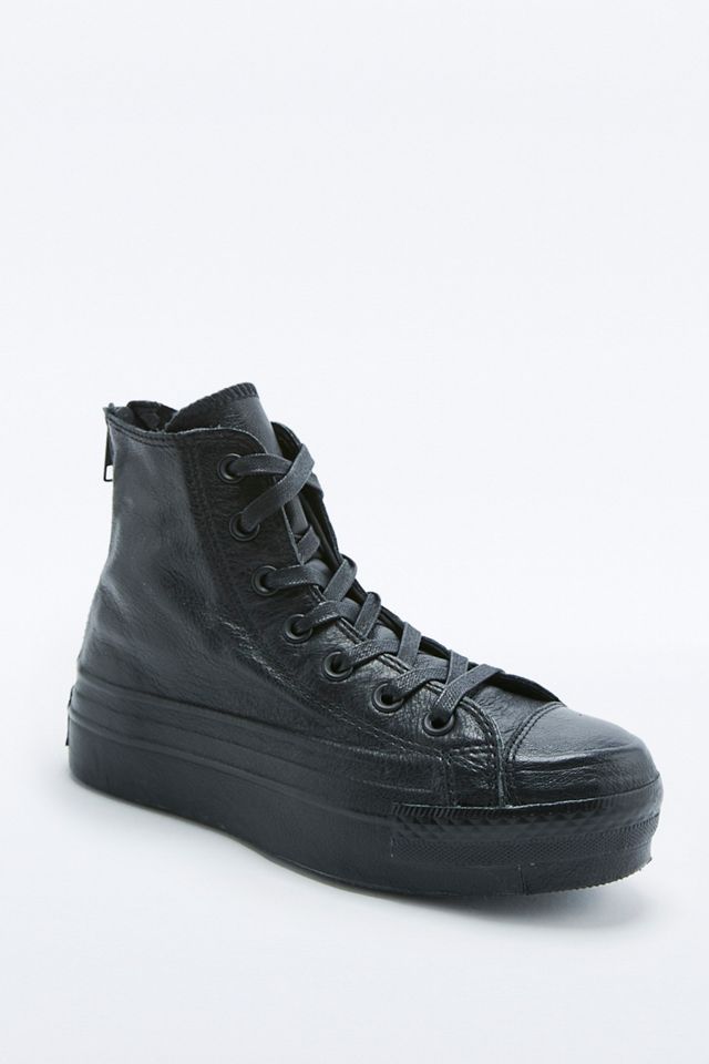 leather converse high tops platform