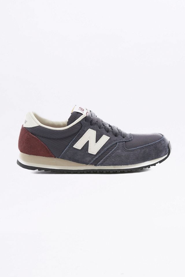 New Balance 420 Navy and Burgundy Trainers #1