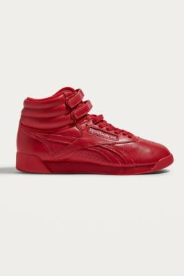 High top hot sale red reeboks