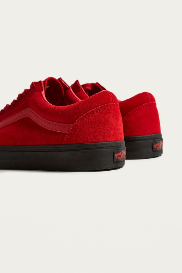 Vans red suede outlet old skool trainers