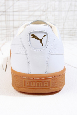 white puma with brown sole