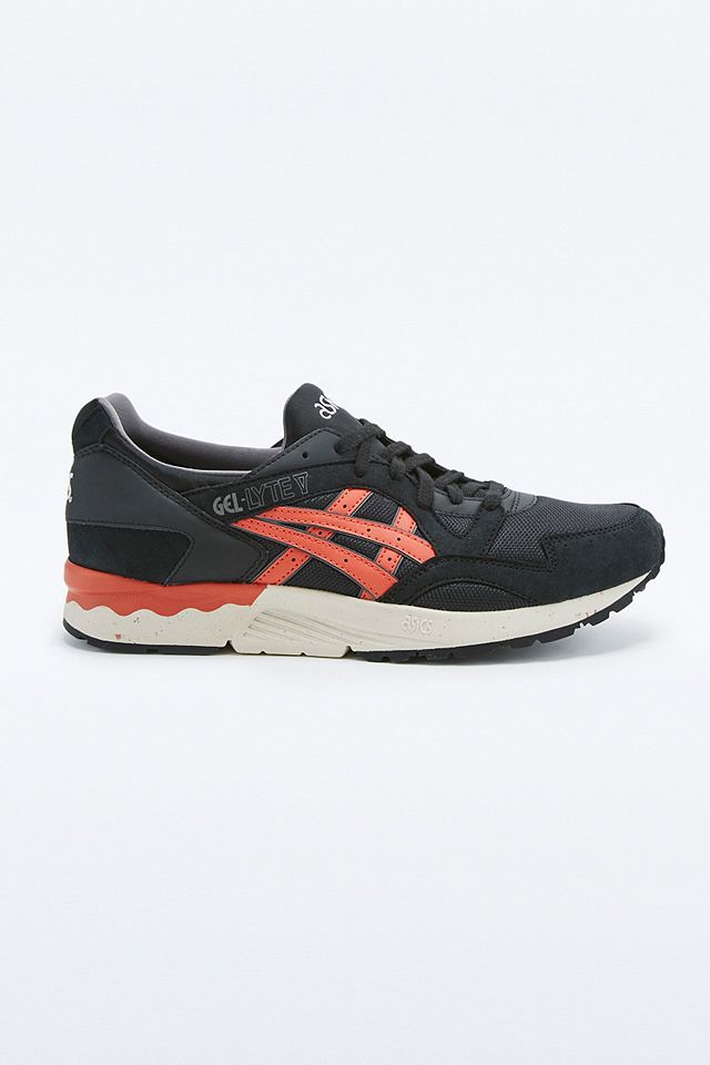 Asics Gel-Lyte V Black and Chili Trainers | Urban Outfitters UK