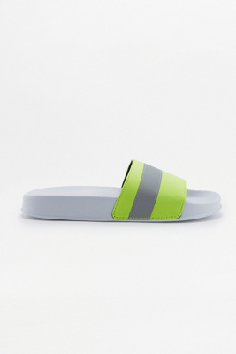 UO Reflective Yellow Pool Sliders | Urban Outfitters UK