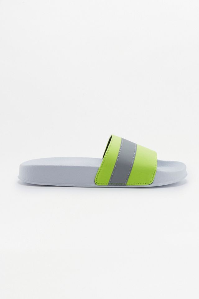 UO Reflective Yellow Pool Sliders | Urban Outfitters UK