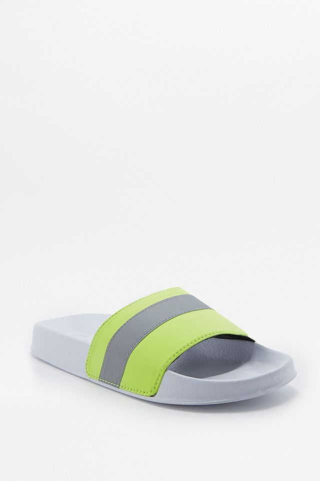 UO Reflective Yellow Pool Sliders | Urban Outfitters UK