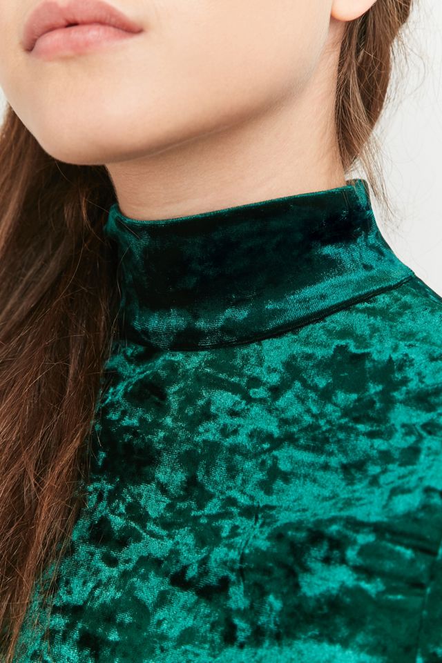 Urban Renewal Vintage Remnants Green Marble Velvet Mock Neck Top #2