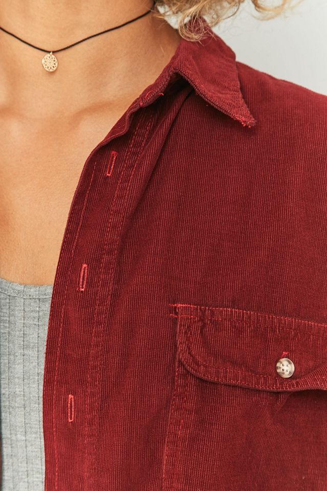 Urban Renewal Vintage Customised Maroon Corduroy Shirt #2