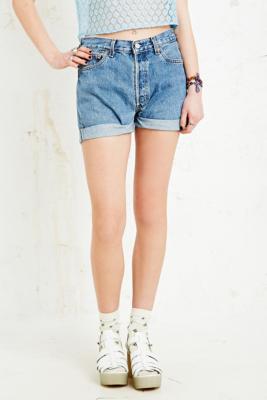 levis vintage light wash denim shorts