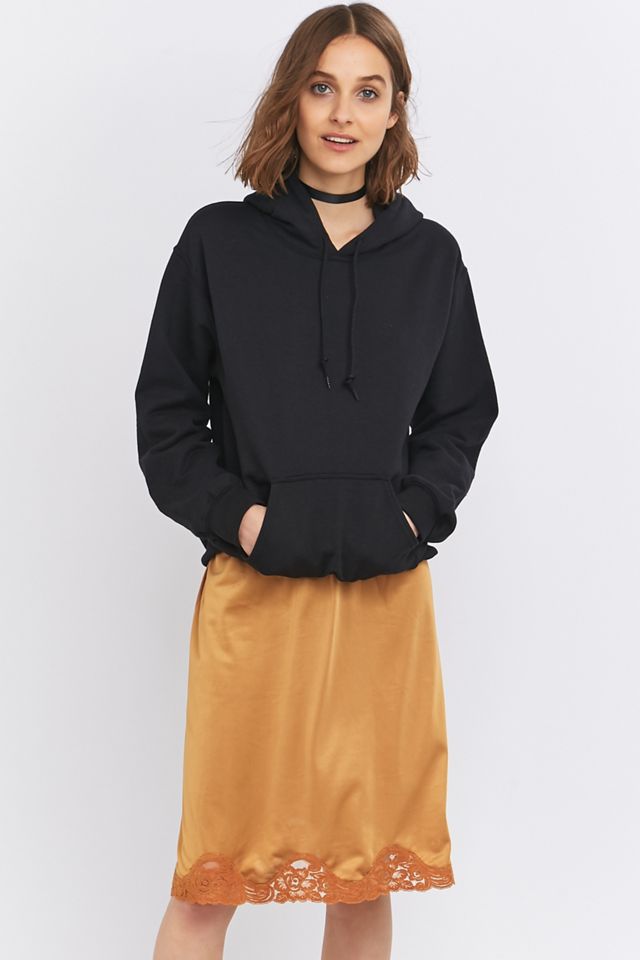 Urban Renewal Vintage Re-Made Overdyed Yellow Midi Slip Skirt