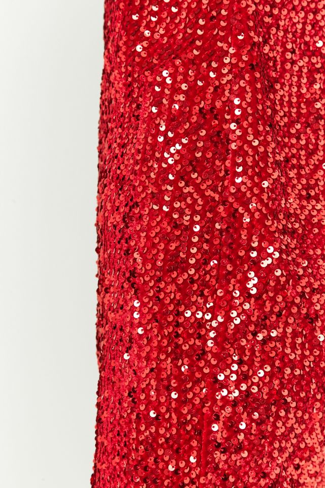 urban outfitters red sequin dress Motel Jeriah Sequin Strapless Mini Dress