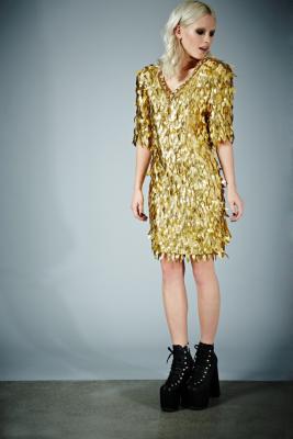 golden leaf dress