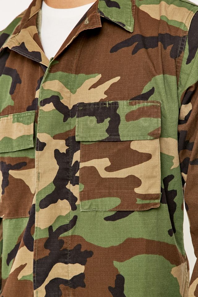 Urban Renewal Vintage Surplus Camo Military BDU Shirt #2