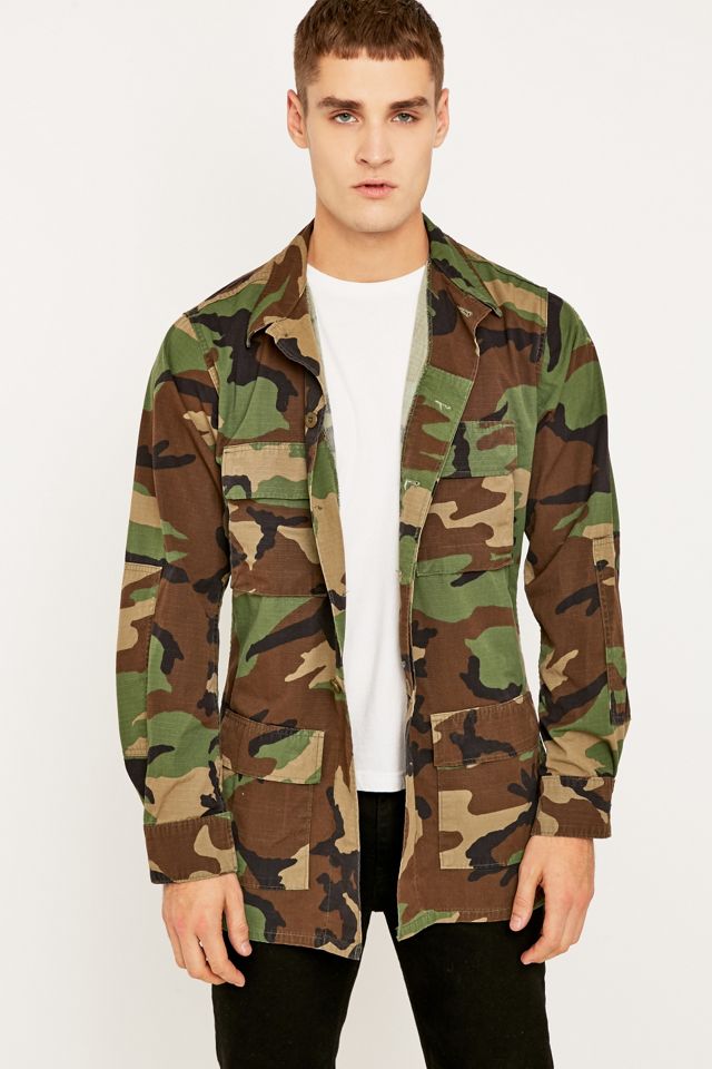 Urban Renewal Vintage Surplus Camo Military BDU Shirt #4
