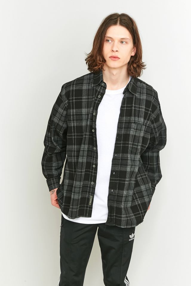 Urban Renewal Vintage Customised Black Dog Embroidery Flannel Shirt #1