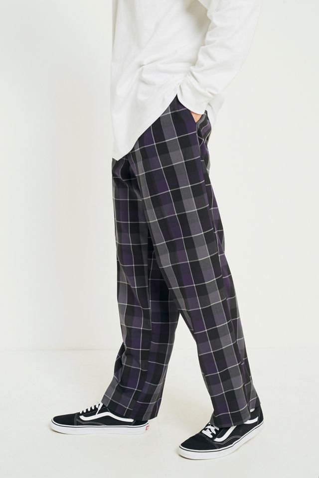 Urban Renewal Vintage Re-Made Purple and White Checked Trousers #1