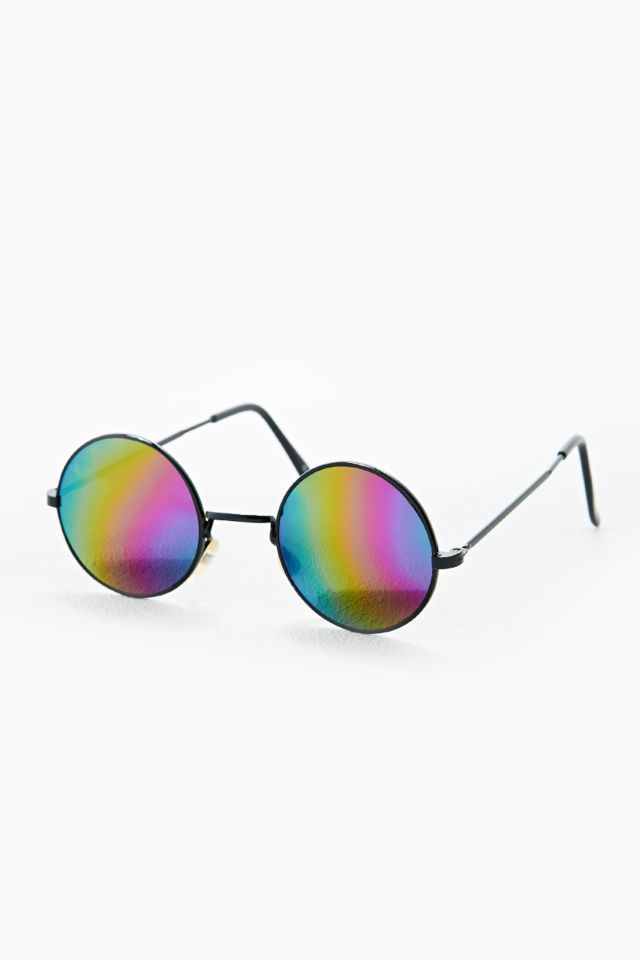 Vintage Renewal Rounder Sunglasses With Rainbow Revo Lenses Urban Outfitters Uk 