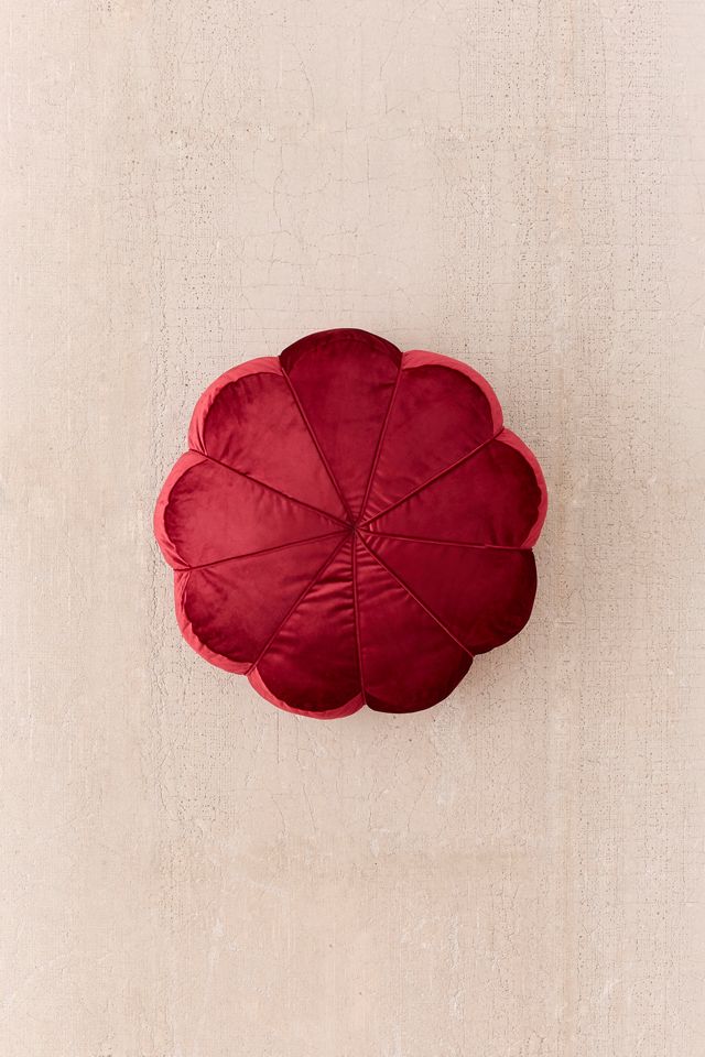 Clarice Velvet Maroon Floor Pillow #1