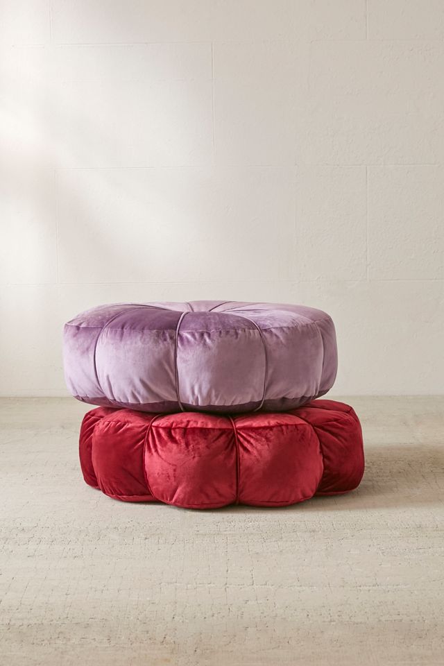 Clarice Velvet Maroon Floor Pillow #2
