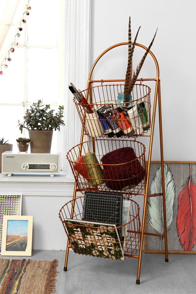 Three-Tier Copper Basket Shelf #3