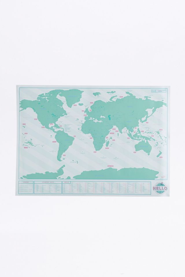 Neon Scratch Map Urban Outfitters UK