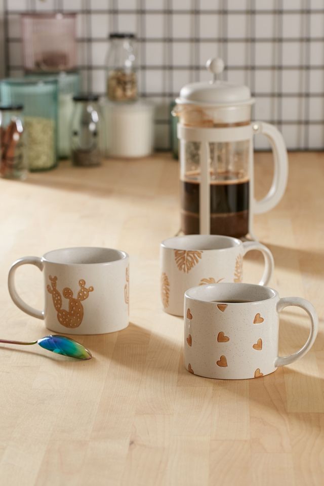 Ceramic Wax Resist Palm Design Mug #1