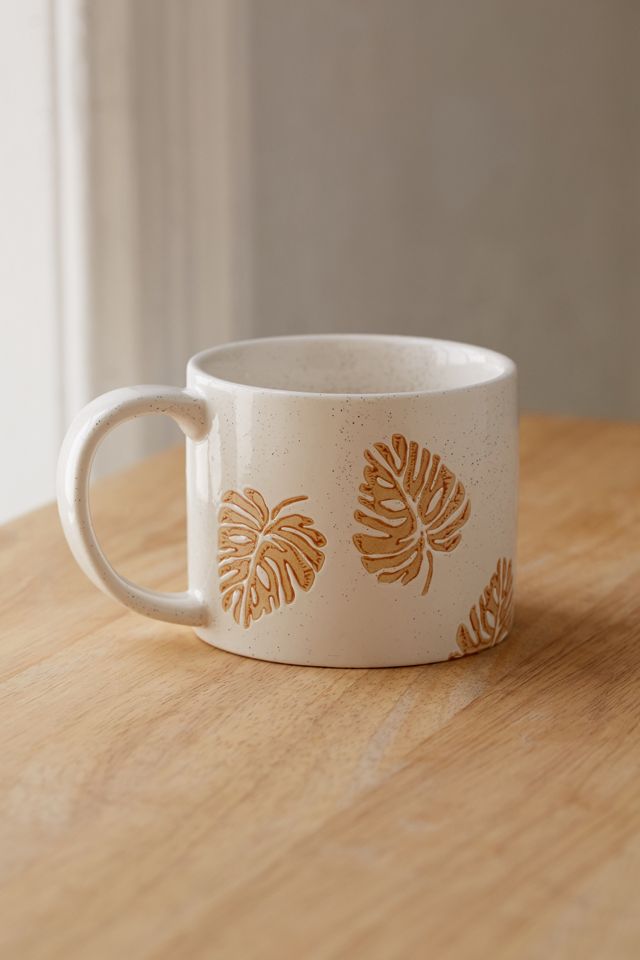 Ceramic Wax Resist Palm Design Mug #2