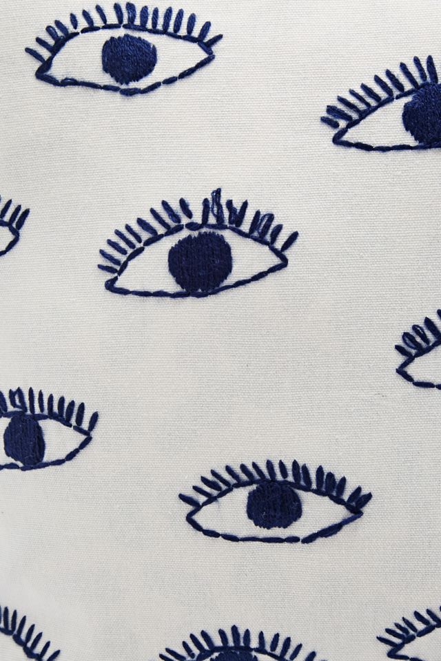 Embroidered Eyes Cushion Cover #2