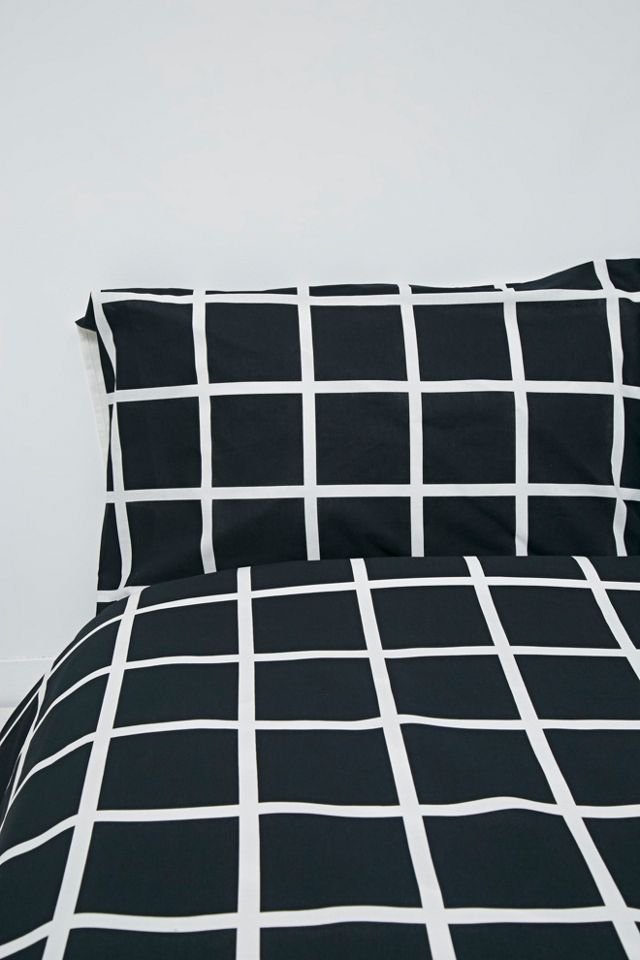 Grid Black Duvet Set #1