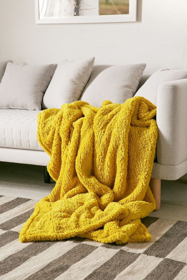 Flannel Yellow Fuzzy Blanket Fluffy Mustard Cotton Throw Fleece