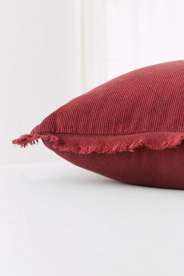 Maroon Pieced Corduroy Throw Cushion #2