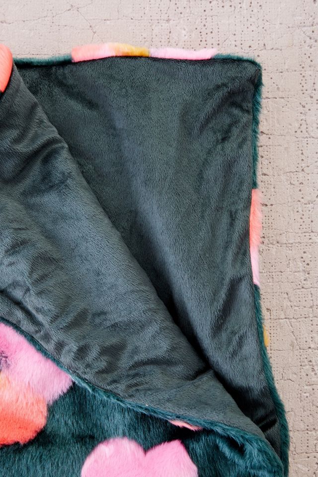 Penny Floral Faux Fur Throw Blanket #2