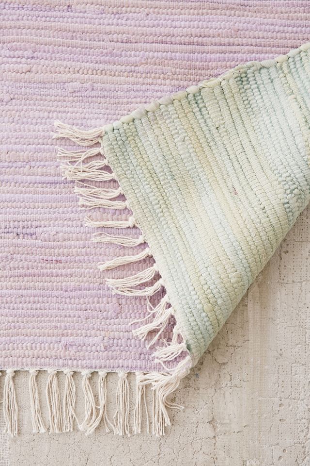 Reversible 2x3 Purple and Green Colourblock Rug | Urban Outfitters UK