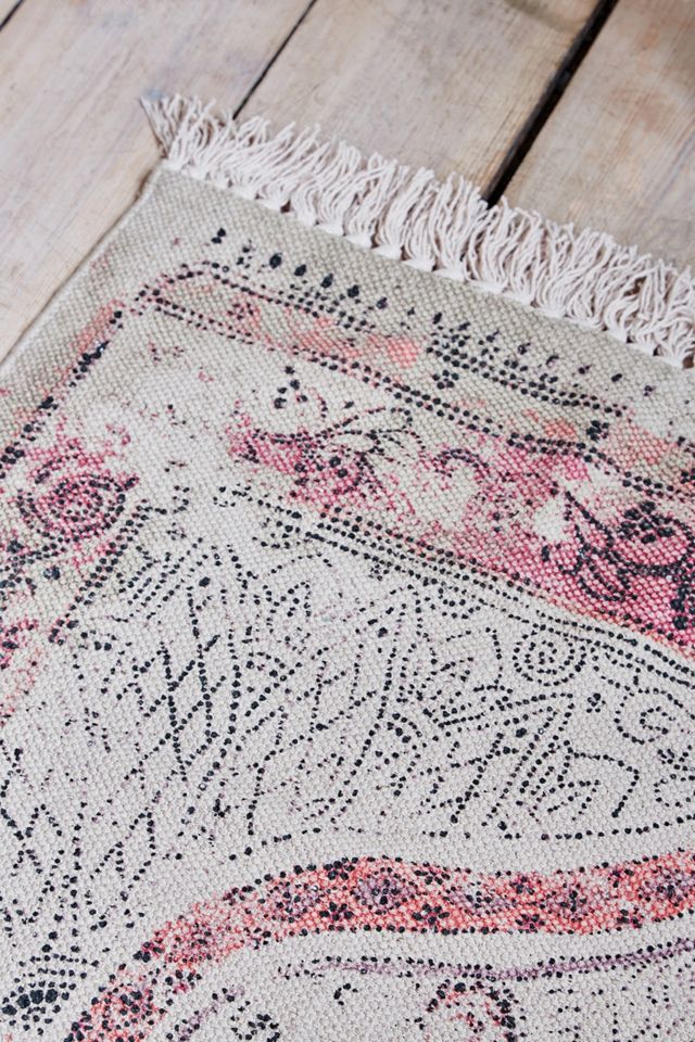 Iona Dotted Pink Medallion Print 3x5 Alfombra #1