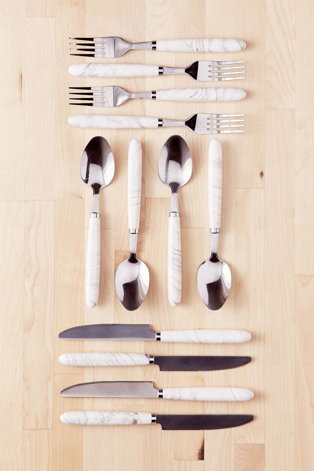 12-Piece Marble Swirl Flatware Set #1