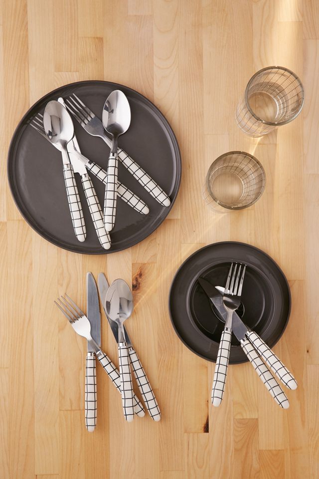 12-Piece Wonky Grid Flatware Set #1