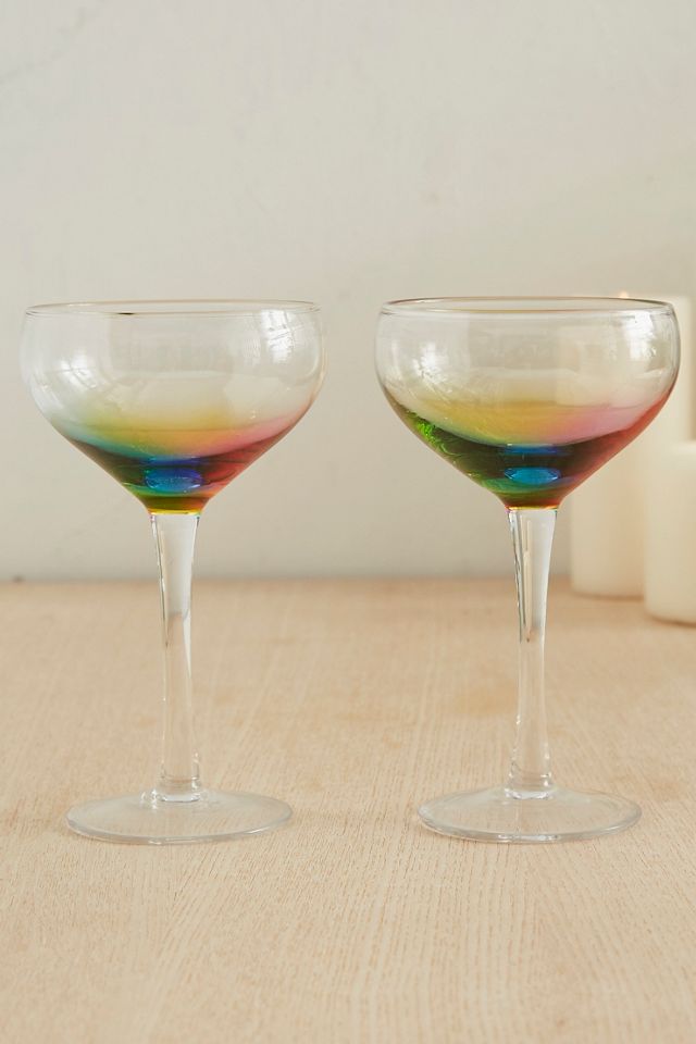 Rainbow Coupe Glasses Set #1
