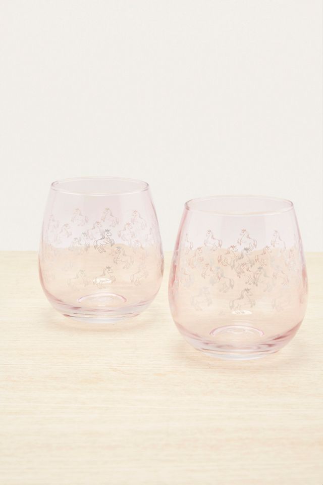 Unicorn Stemless Wine Glass Set #1