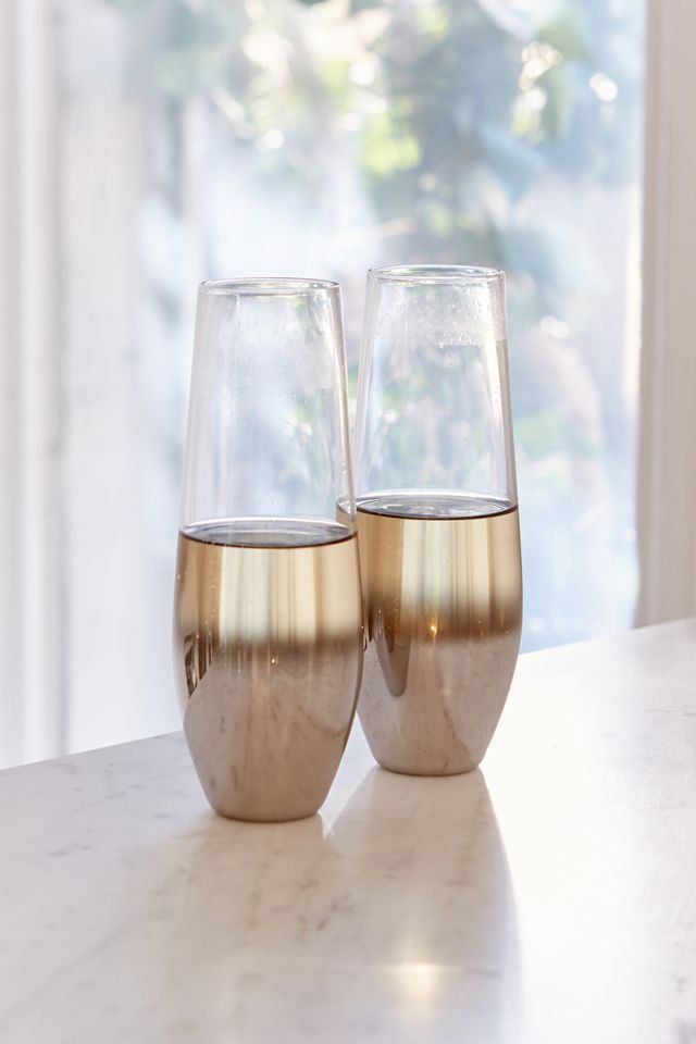 Ombre Stemless Champagne Flute Set #4