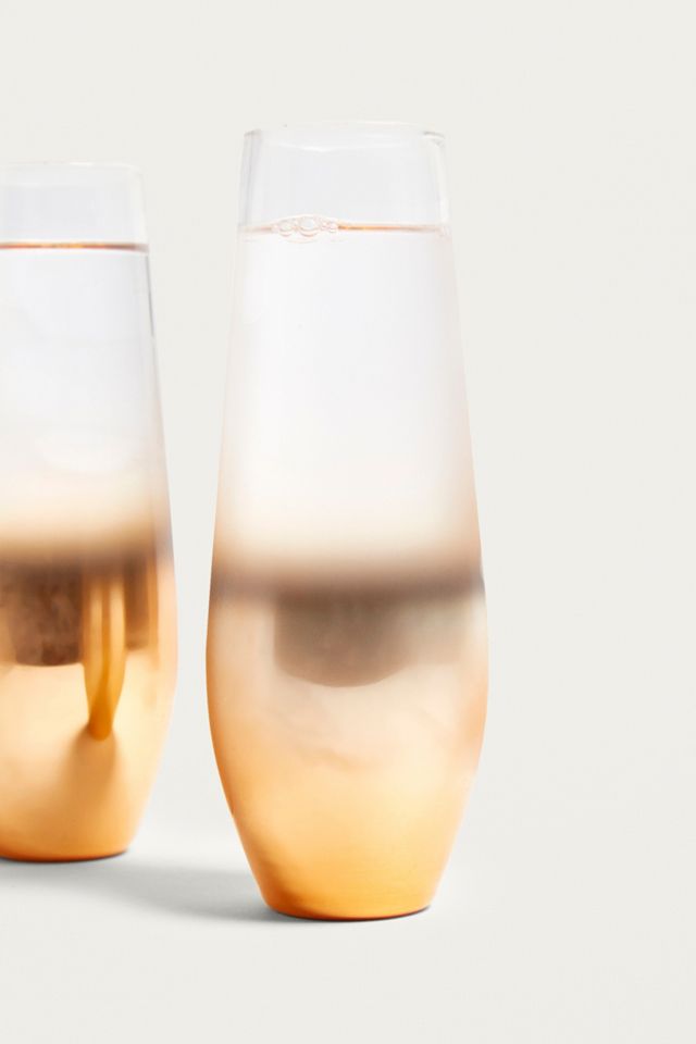 Ombre Stemless Champagne Flute Set #2