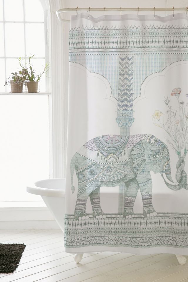 EUBTPA Elephant Shower Curtain Tropical African Large