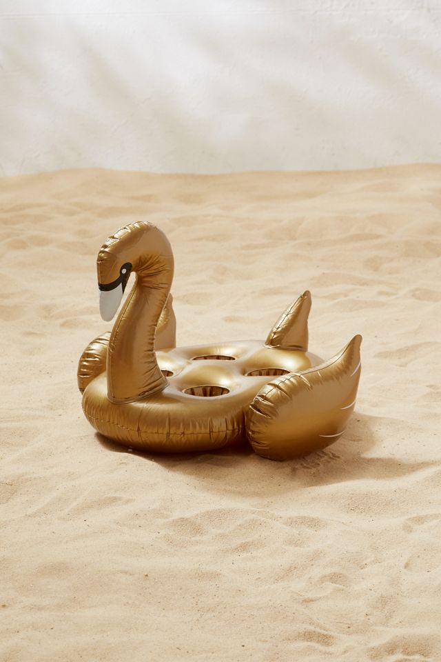 Sunnylife Golden Swan Pool Float Drink Holder #1