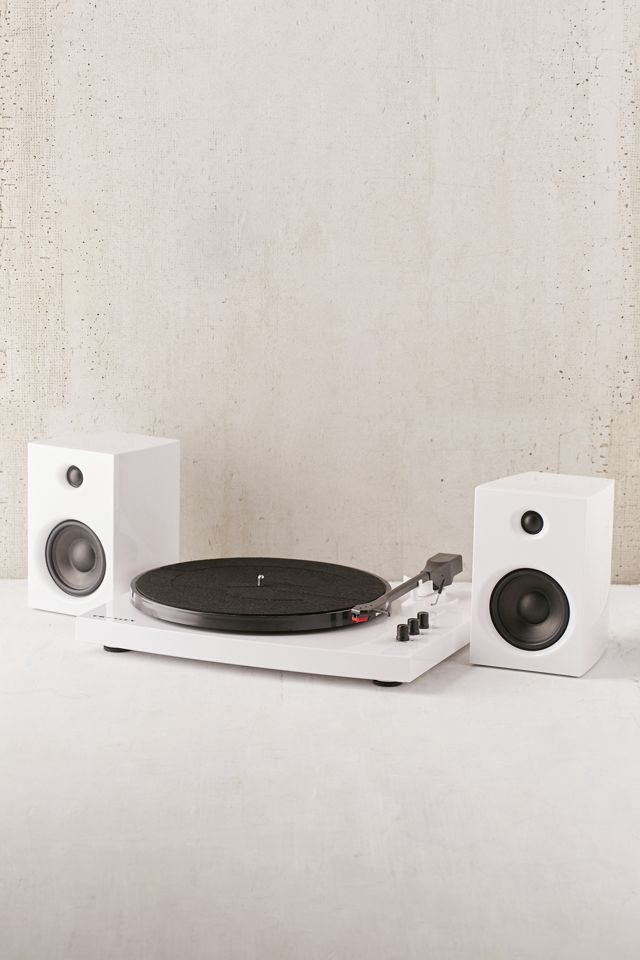 Crosley T100 White Bluetooth Vinyl Record Player with Speakers