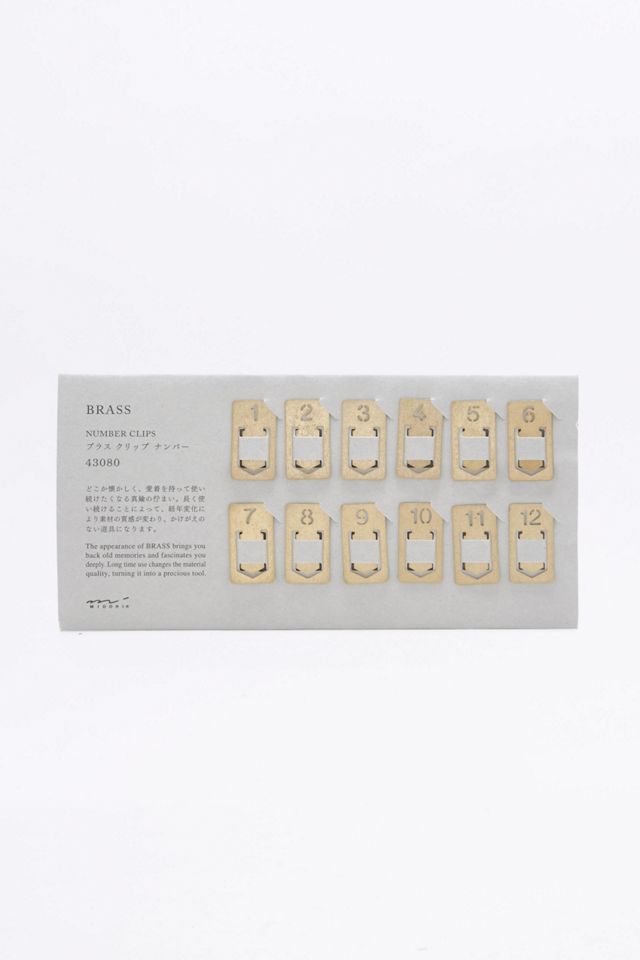 Midori Brass Number Clips #3
