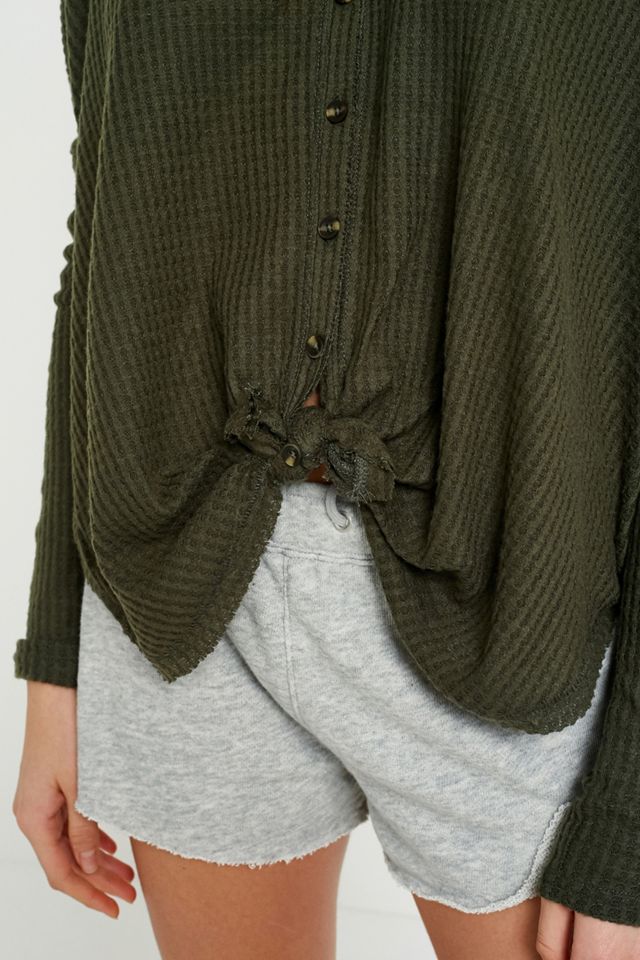 Out From Under Jojo Oversized Thermal Button-Front Top #1
