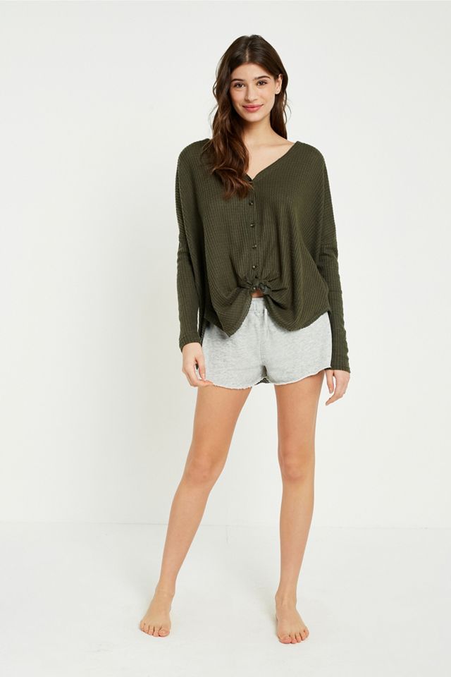 Out From Under Jojo Oversized Thermal Button-Front Top #3